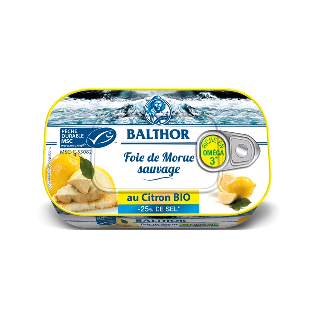 Foie de morue BALTHOR au citron bio - 121 g
